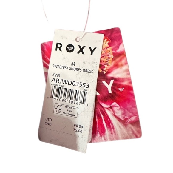 ROXY ~ Women’s Hawaiian Floral Dress or Cover-Up Elastic Stretch size M - Picture 6 of 9